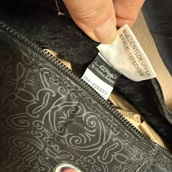 Vintage EdHARDY Black Embroidered Boots (2000) - Picture 2 of 9